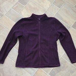 Elegant Women's Purple Full-Zip Sweatshirt